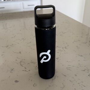 Peloton Black Glass Water Bottle with lid